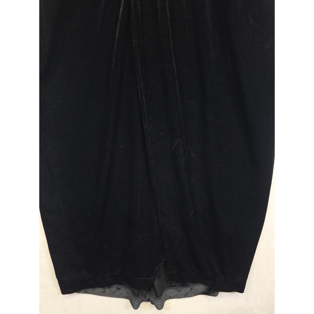 H&M Velvet‎ Dress Womens M Black Minimalist Cocktail Evening Luxe Classic Glam - Picture 12 of 16